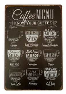 ERLOOD Coffee Menu Tin Sign