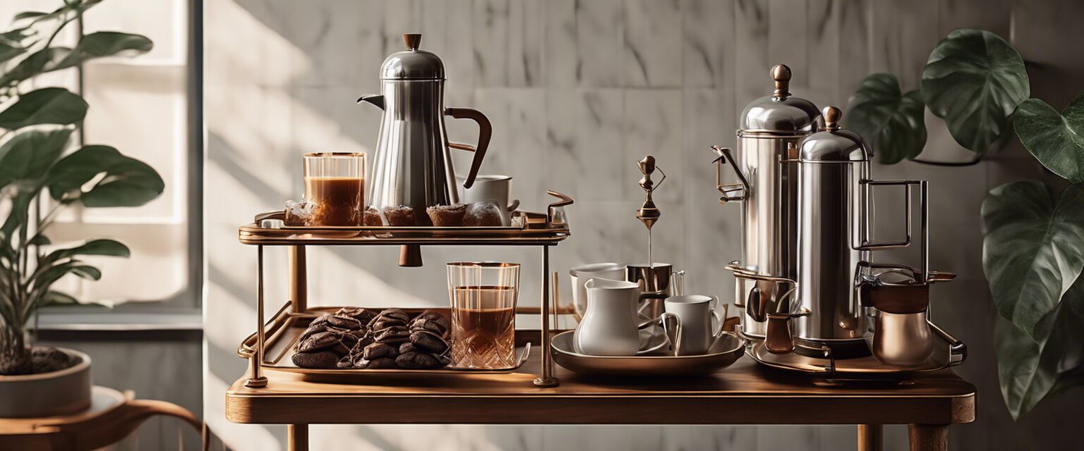 Mid-century coffee bar cart